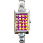 Purple Emoji Rectangle Italian Charm Watch