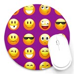 Purple Emoji Round Mousepad