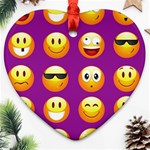 Purple Emoji Ornament (Heart)