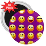 Purple Emoji 3  Magnet (10 pack)