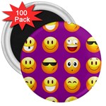 Purple Emoji 3  Magnet (100 pack)