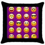 Purple Emoji Throw Pillow Case (Black)