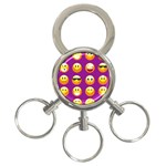 Purple Emoji 3-Ring Key Chain