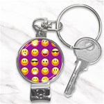 Purple Emoji Nail Clippers Key Chain