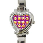 Purple Emoji Heart Italian Charm Watch