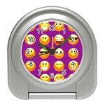 Purple Emoji Travel Alarm Clock