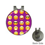 Purple Emoji Golf Ball Marker Hat Clip