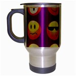 Purple Emoji Travel Mug (Silver Gray)