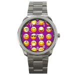 Purple Emoji Sport Metal Watch