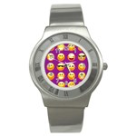 Purple Emoji Stainless Steel Watch