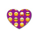 Purple Emoji Rubber Coaster (Heart)