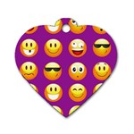 Purple Emoji Dog Tag Heart (One Side)