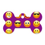 Purple Emoji Dog Tag Bone (One Side)