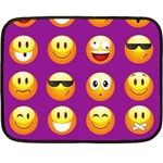 Purple Emoji Double Sided Fleece Blanket (Mini)