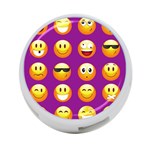 Purple Emoji 4-Port USB Hub (Two Sides)