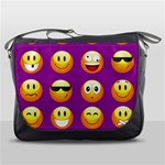 Purple Emoji Messenger Bag