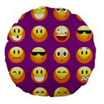 Purple Emoji Large 18  Premium Round Cushion 