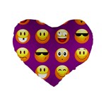 Purple Emoji Standard 16  Premium Heart Shape Cushion 