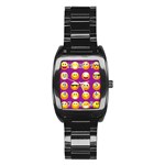 Purple Emoji Stainless Steel Barrel Watch