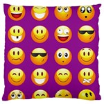 Purple Emoji Large Flano Cushion Case (One Side)