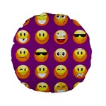 Purple Emoji Standard 15  Premium Flano Round Cushion 