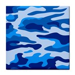 Blue camouflage ceramic wall tile / Tile Coaster / Tile trivet