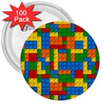 plastic blocks 3  Button (100 pack)