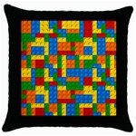 plastic blocks Throw Pillow Case (Black)