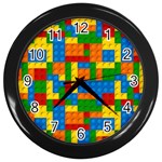 plastic blocks Wall Clock (Black)