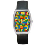 plastic blocks Barrel Style Metal Watch