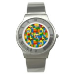 plastic blocks Stainless Steel Watch