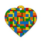 plastic blocks Dog Tag Heart (Two Sides)