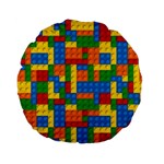 plastic blocks Standard 15  Premium Flano Round Cushion 