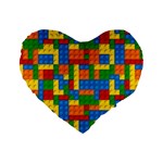 plastic blocks Standard 16  Premium Flano Heart Shape Cushion 