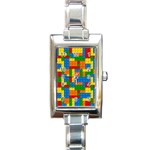 plastic blocks Rectangle Italian Charm Watch