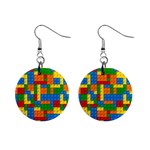 plastic blocks 1  Button Earrings