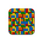 plastic blocks Rubber Coaster (Square)