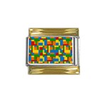 plastic blocks Gold Trim Italian Charm (9mm)