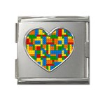 plastic blocks Mega Link Heart Italian Charm (18mm)