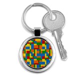 plastic blocks Key Chain (Round)