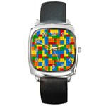 plastic blocks Square Metal Watch