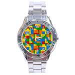 plastic blocks Stainless Steel Analogue Watch