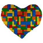 plastic blocks Large 19  Premium Heart Shape Cushion