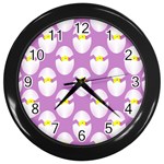 Easter Pastel Egg Wall Clock (Black)