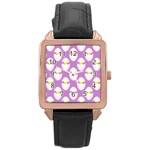 Easter Pastel Egg Rose Gold Leather Watch 