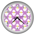 Easter Pastel Egg Wall Clock (Silver)