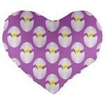 Easter Pastel Egg Large 19  Premium Flano Heart Shape Cushion