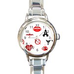 Ten Commandments Round Italian Charm Watch