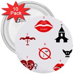 Ten Commandments 3  Button (10 pack)