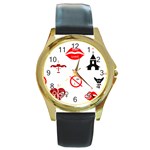 Ten Commandments Round Gold Metal Watch